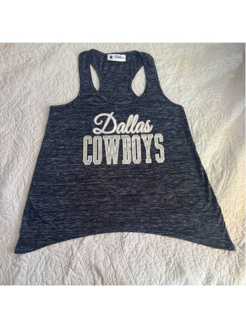 Dallas Cowboys Navy White Racerback Tank Top Size M